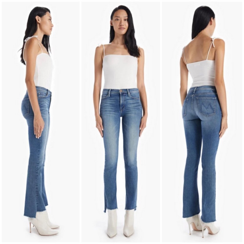 💕MOTHER💕 The Runaway Step Fray Jeans ~ Leaps and Bounds 26 NWOT